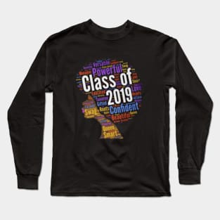 Class Of 2019 Colorful Afro Word Art Long Sleeve T-Shirt